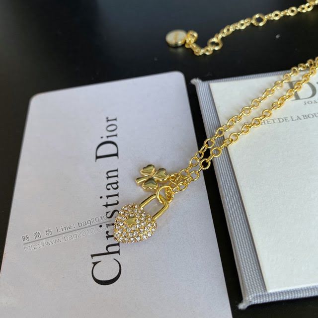 Dior飾品 迪奧經典熱銷款JADIOR復古三葉草項鏈  zgd1450